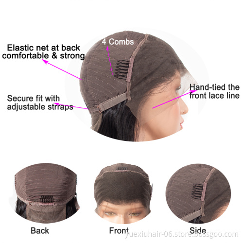 Cuticle Aligned Pre Plucked Natural Brazilian Human Hair Short 13x4 Lace Front Bob Wigs with Baby Hair